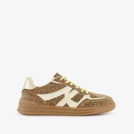 Dames sneakers bruin met print