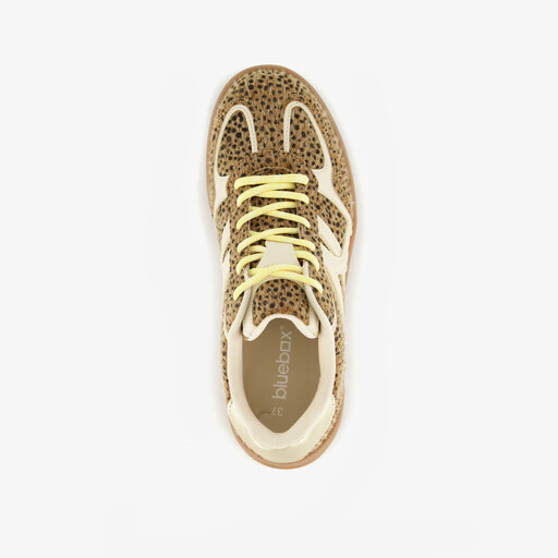 Dames sneakers bruin met print