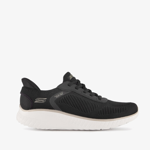 Slip-ins: BOBS Sport Wide Fit dames sneakers zwart wit