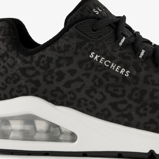 Uno 2 dames sneakers met panterprint en airzool zwart