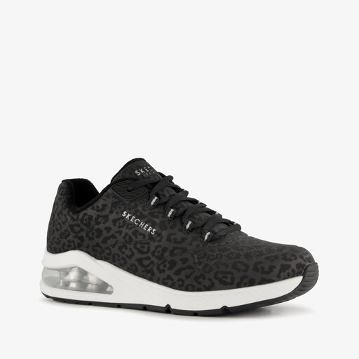 Uno 2 dames sneakers met panterprint en airzool zwart