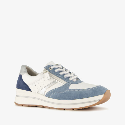Suede dames sneakers blauw