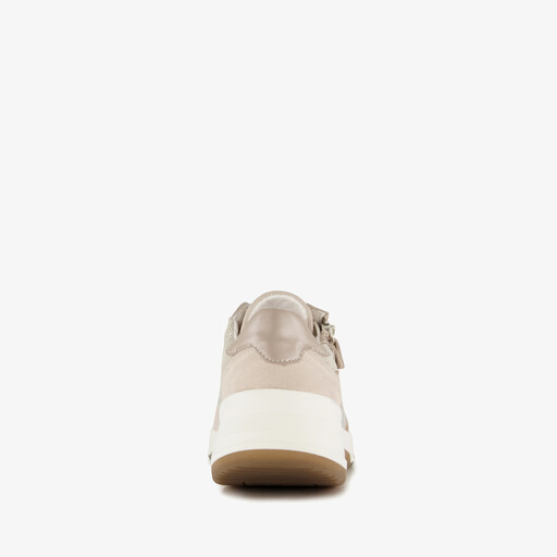 Suede dames sneakers beige bruin