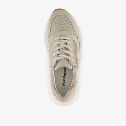 Suede dames sneakers beige bruin