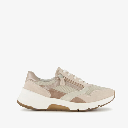 Suede dames sneakers beige bruin