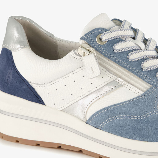 Suede dames sneakers blauw