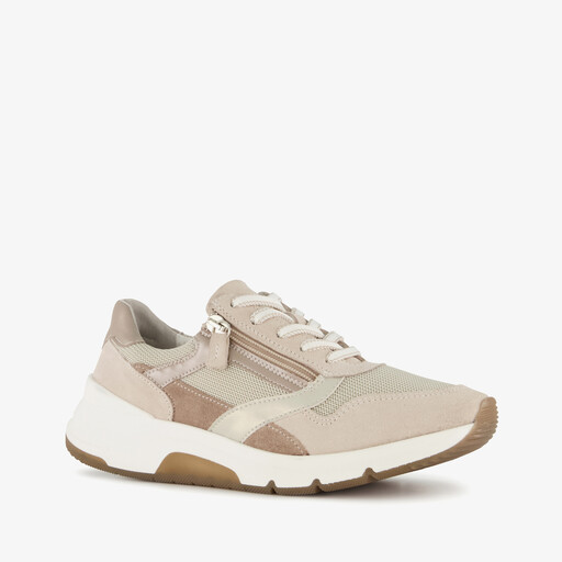 Suede dames sneakers beige bruin