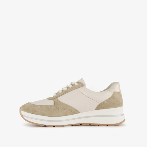 Suede dames sneakers beige