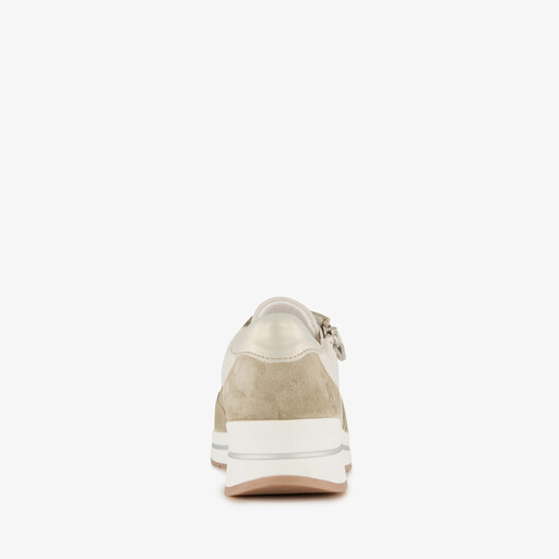 Suede dames sneakers beige