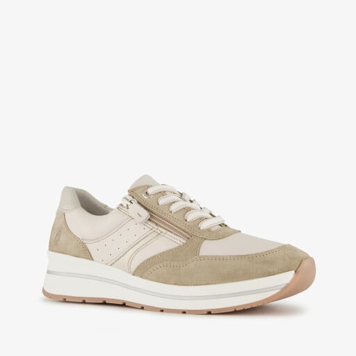 Suede dames sneakers beige