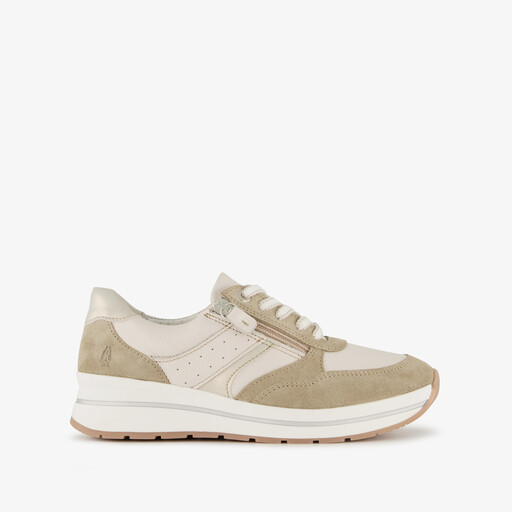 Suede dames sneakers beige