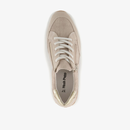 Leren dames sneakers beige