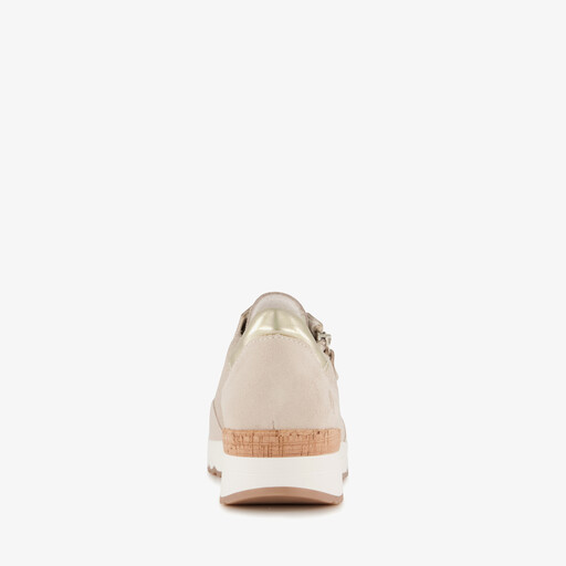 Leren dames sneakers beige