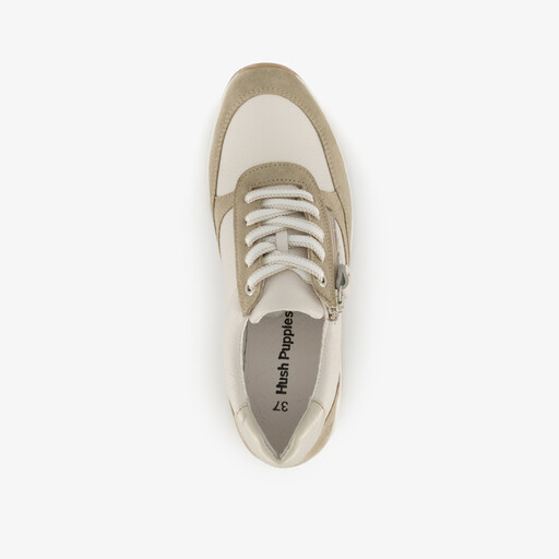 Suede dames sneakers beige