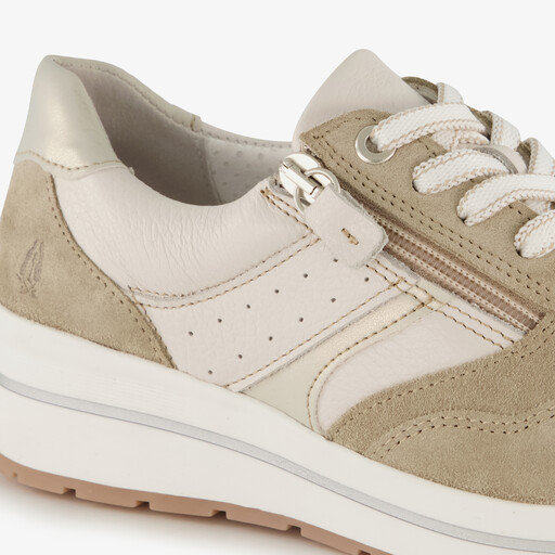Suede dames sneakers beige