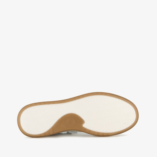 Leren dames sneakers wit beige