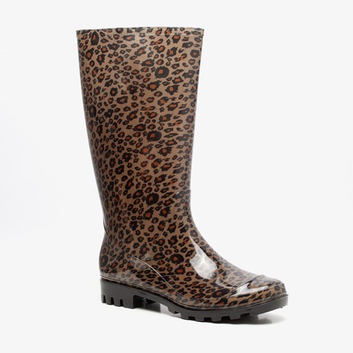 Dames regenlaarzen met luipaardprint