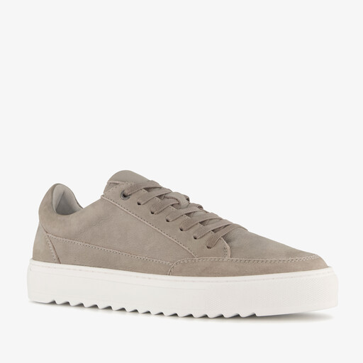 Leren heren sneakers grijs
