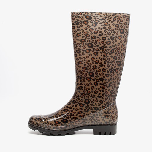 Dames regenlaarzen met luipaardprint