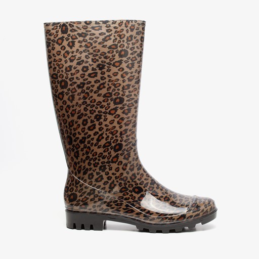Dames regenlaarzen met luipaardprint