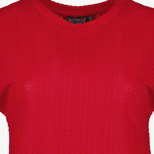 Dames T-shirt met structuur rood