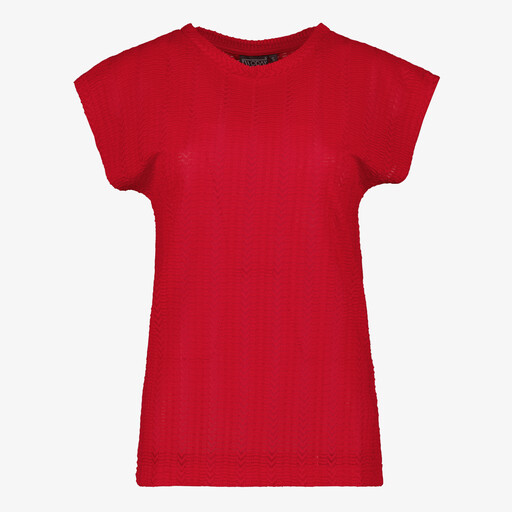 Dames T-shirt met structuur rood