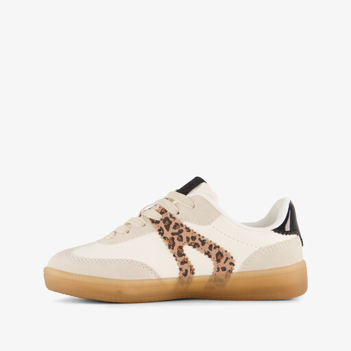 Meisjes sneakers wit met panterprint