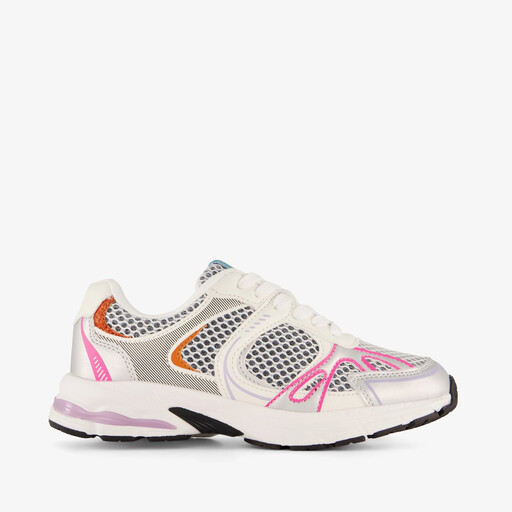 Meisjes sneakers wit metalic