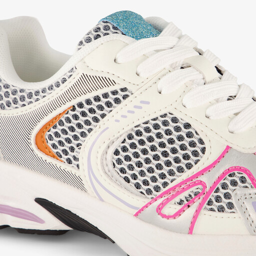 Meisjes sneakers wit metalic
