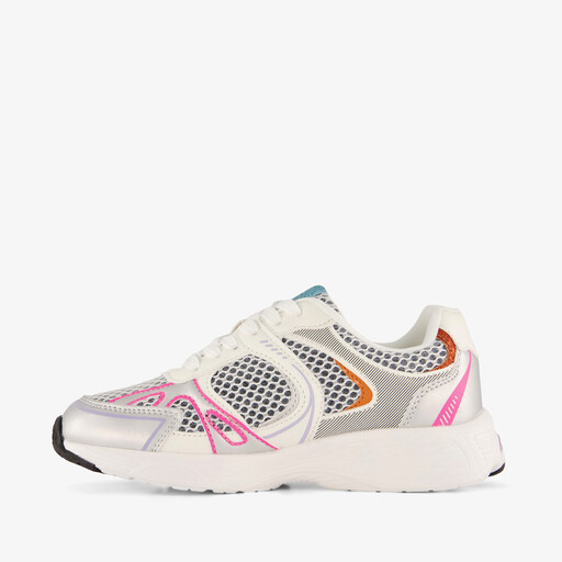 Meisjes sneakers wit metalic