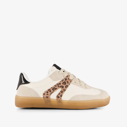 Meisjes sneakers wit met panterprint