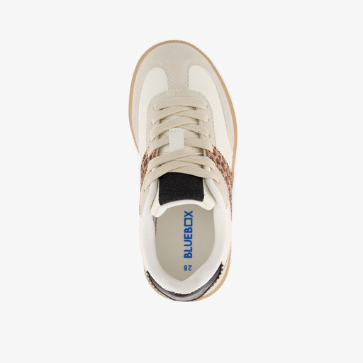 Meisjes sneakers wit met panterprint