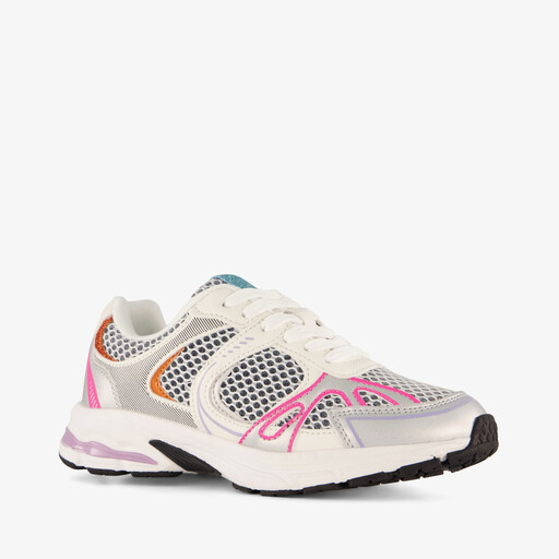 Meisjes sneakers wit metalic