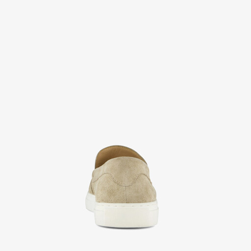 Suede heren instappers beige