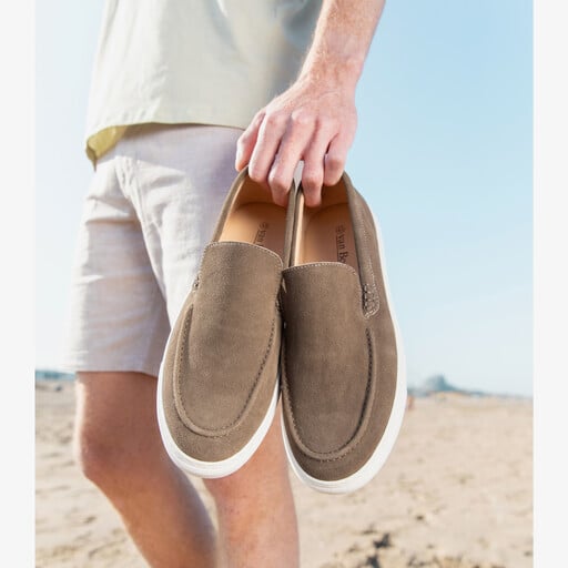 Suede heren instappers bruin