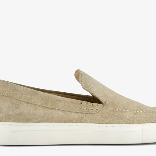 Suede heren instappers beige