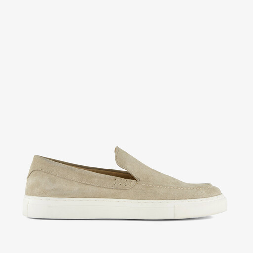 Suede heren instappers beige