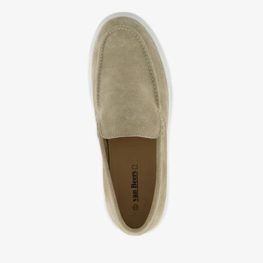 Suede heren instappers beige