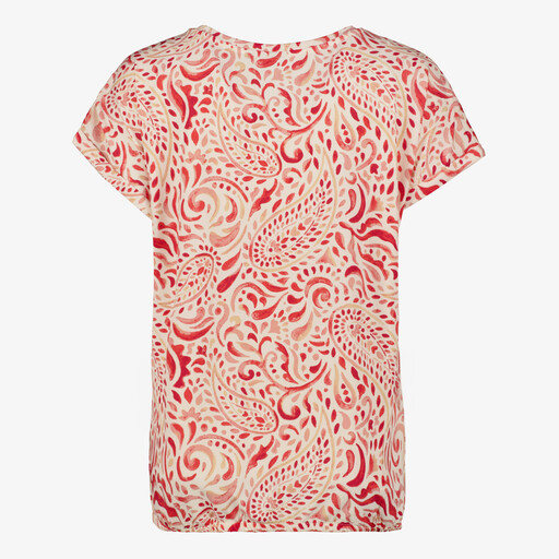 Dames top met paisley print rood creme