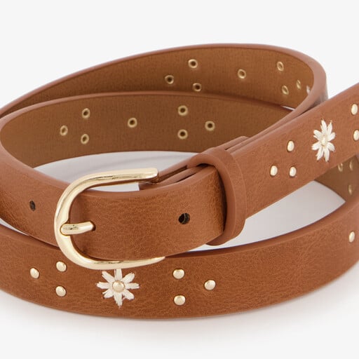 Meisjes riem bruin goud