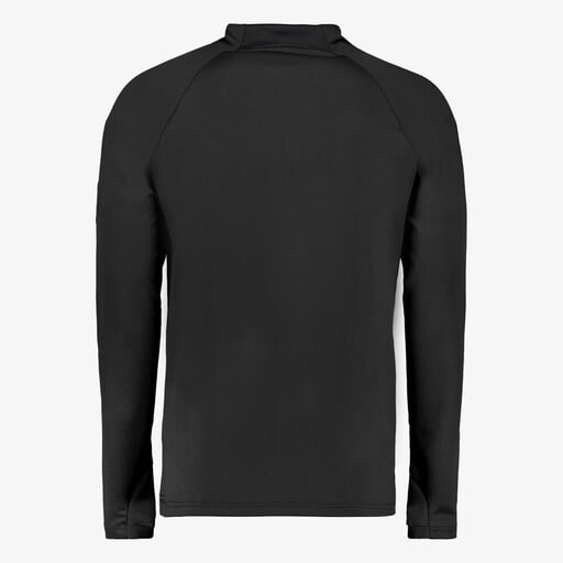 Heren voetbal pully met rits zwart