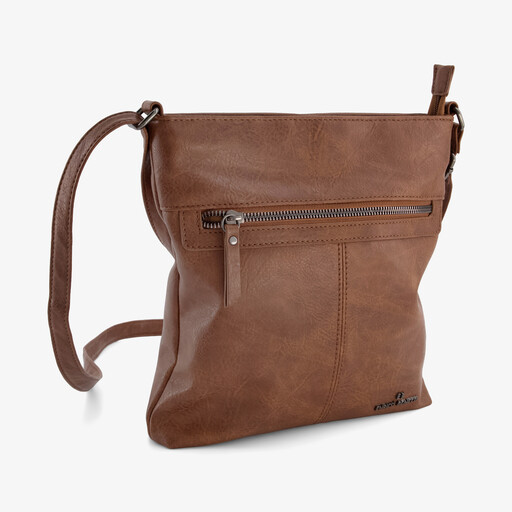 Dames schoudertas cognac bruin