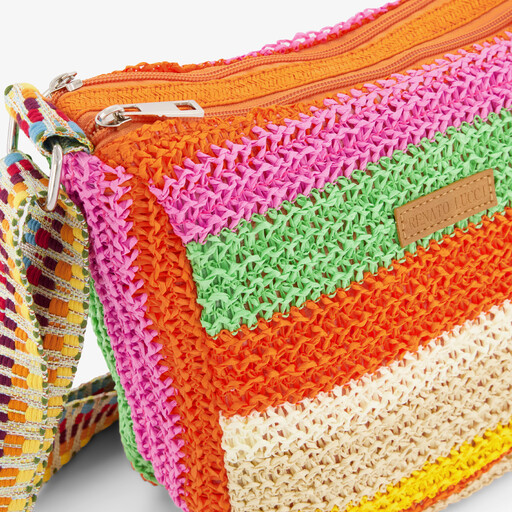 Dames schoudertas oranje groen