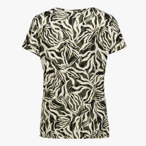 Dames top met print groen beige