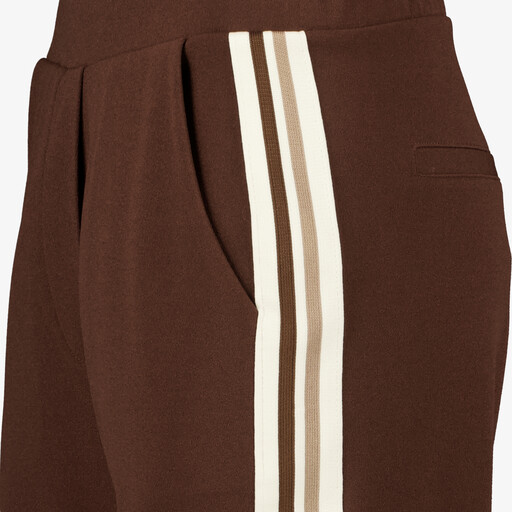 Dames pantalon met bies bruin