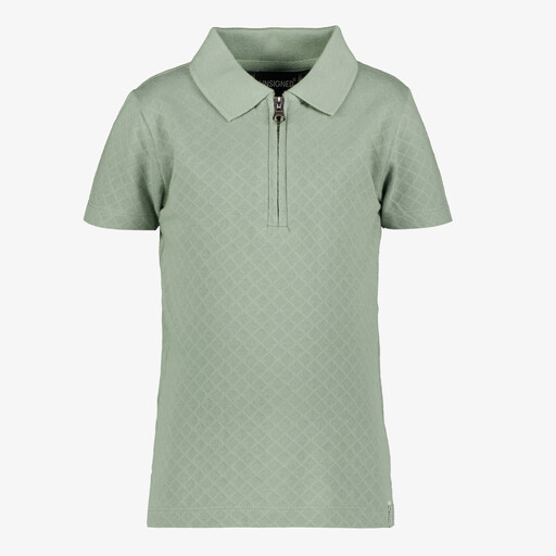 Jongens polo met rits groen