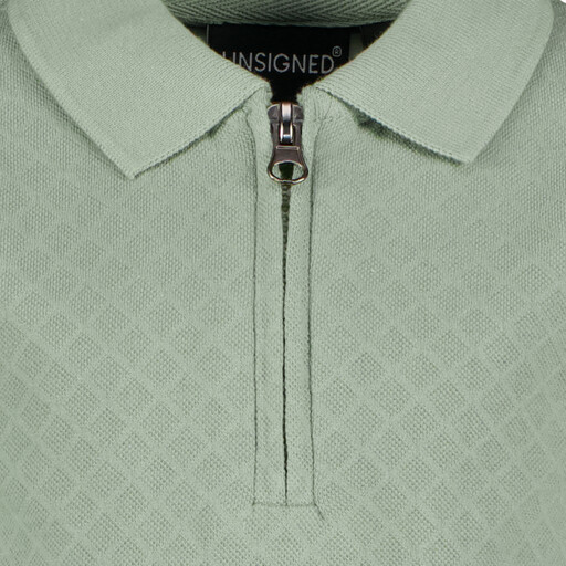Jongens polo met rits groen