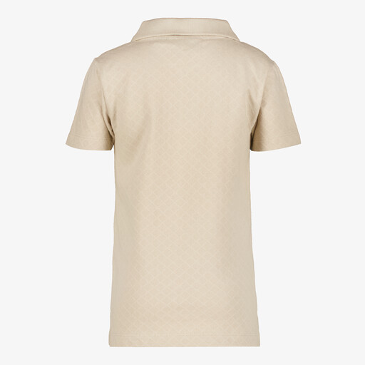 Jongens polo met rits beige