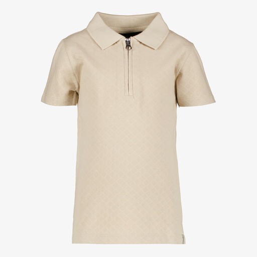 Jongens polo met rits beige