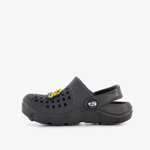 Jongens klompen met werkvoertuigen zwart